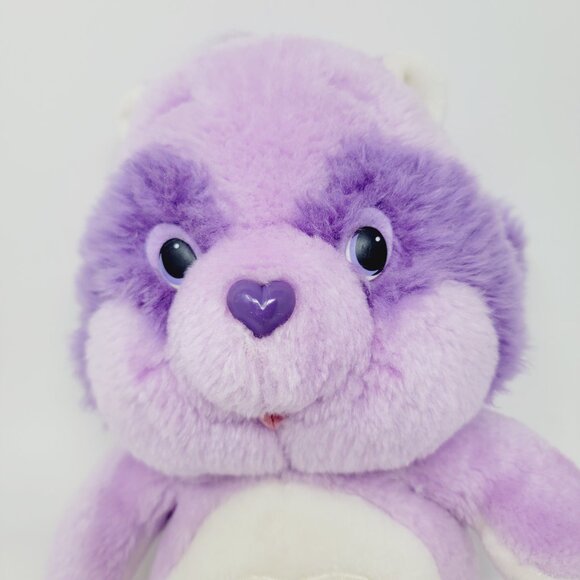Vintage 80's Care Bear Cousin Bright Heart Raccoon Plush Toy 13" - Picture 2 of 6